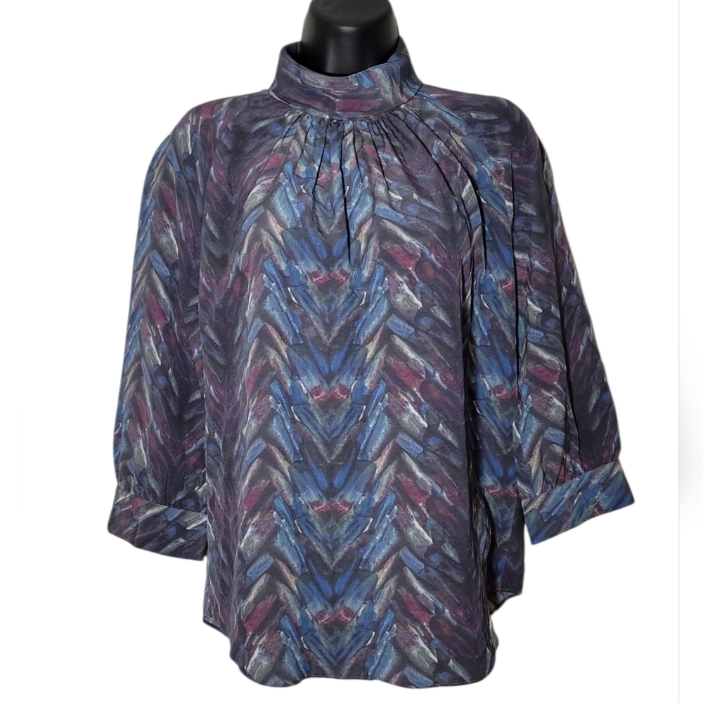 Thomas Pink Blue and Purple Women's Blouse 8